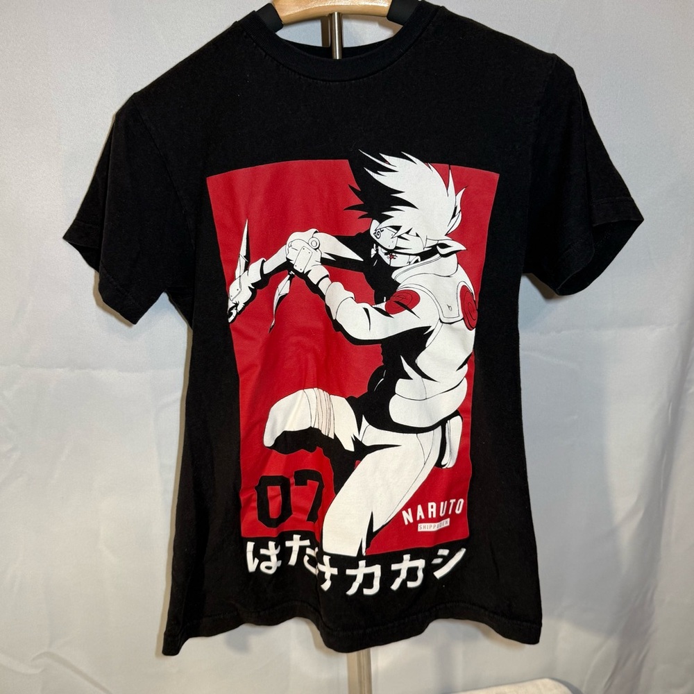 Naruto‎ Shippuden Kakashi Graphic Anime T Shirt Black Small